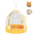 TUTU&LELE Travel Cage for Dwarf Hamster Mice Small Pets Hand Crossbody Carrier with Warm Plush Pad & Water Bottle (Yellow) - color: Yellow