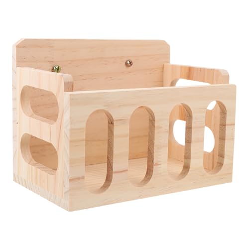 Balacoo Rabbit Hay Feeder 9.25 x 5.5 x 6.8 Inch Wooden Small Animal Feeder Rack – Mess-Free Foraging Design & Floor-Saving Mounting – for Guinea Pig, Chinchilla, Rabbit Cage or Floor Use