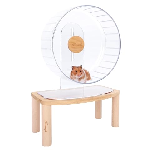 Niteangel 10-Inch Super-Silent Hamster Exercise Wheels with Platform- Quiet Spinner Hamster Running Wheels with Adjustable Stand for Hamsters Gerbils Mice Or Other Small Animals