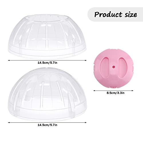 Hamster Exercise Ball, 5.7 Inch Transparent Running Wheel | Dwarf Hamsters to Reduce Boredom and Increase Activity - color: Pink