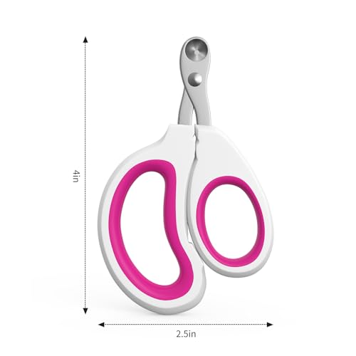 Aogeili Cat Claw Nail Clippers, Beginner Friendly Safety Trimmer, Pet Grooming Essentials Accessories with Stainless Steel Non Slip Handle for Kitten Puppy Rabbit Small Pets - color: pink