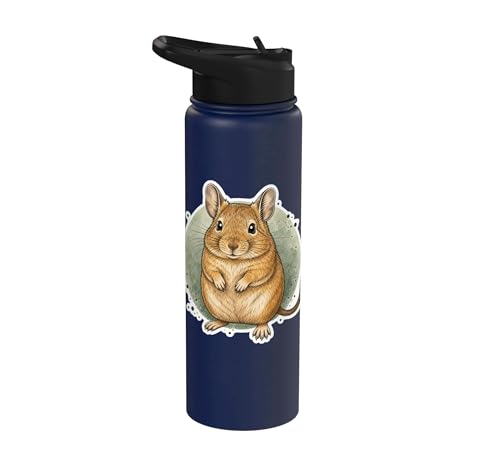 Degu Watercolor Circle Stainless Steel Insulated Water Bottle - color: Navy Blue