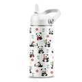 Panda Gifts for Girls Boys, 16 oz Water Bottle with Straw Lid, Panda Water Bottle, Stainless Steel Insulated Tumbler, Cute Animals Cups, Birthday Gifts for Animal Lovers - color: Panda
