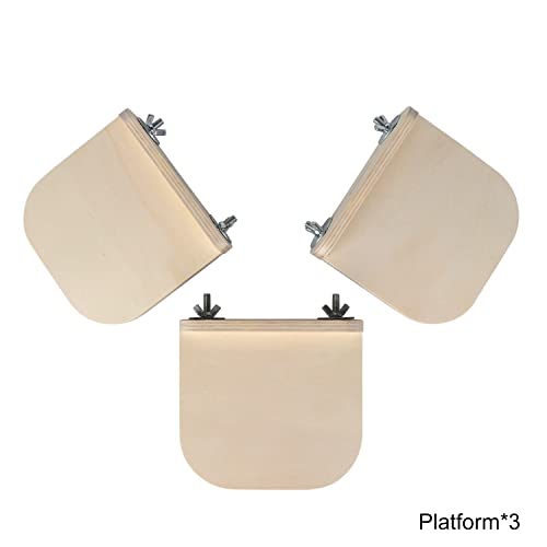 Chinchilla Wooden Platform Set Chinchilla Cage Ledges | Small Animals Cage Accessories for Squirrel Gerbil Suger Glider Hamsters (3Pcs of Small Platform)