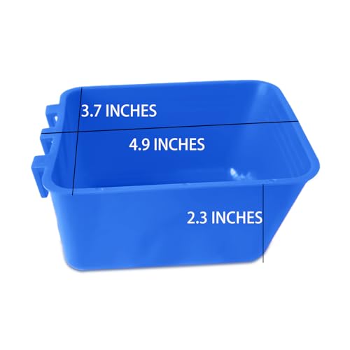 Pack of 10 Cage Cups Birds Feeders Seed Bowl Chicken Feeding Watering Dish Rabbit Water Food Hanging Wire Cages Box 16 oz Coop Cups for Pet Parrot Parakeet Game Fowl Poultry Pigeon - color: Blue Square 10 packs 16oz