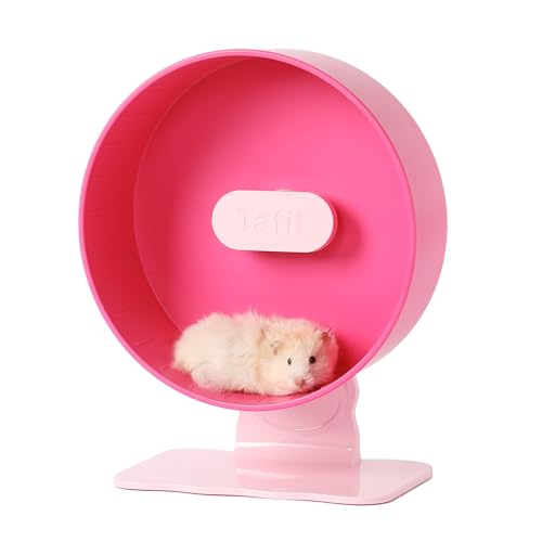 Quiet Hamster Wheel 10.2 Inch Dual-Bearings Silent Small Animals Running Exercise Wheel Height Adjustable for Syrian Hamsters, Gerbils, Rats, or Other Small Pets, Raspberry Pink - color: Raspberry Pink, size: 10.2inch