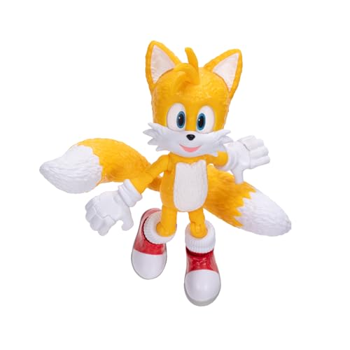 Sonic 3 Movie Action Figures 5-Inch Tails Collector Toy Figure, Highly Articulated for Boys Girls - Officially Licensed Sonic The Hedgehog 3 Movie Product | Sonic The Hedgehog Movie 5 Inch Action Figure Wave 1 - Tails - color: Tails