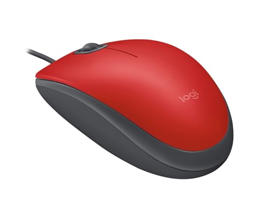 Logitech M110 USB Optical 1000DPI Ambidextrous Red mice - color: Red