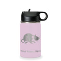 LaserGram Personalized 12oz Water Bottle, Rat (Lavender) | Engraved Gift, Vacuum Insulated Stainless Steel, Flip-Top Straw Lid, Laser Engraved With Your Name - color: Lavender, size: 12 Ounces