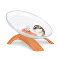Silent Hamster Exercise Running Wheel Flying Saucer, Orange | Non-slip surface, smooth & quiet spinning, durable plastic, encourages healthy exercise, for dwarf hamsters/mice/gerbils - color: Orange