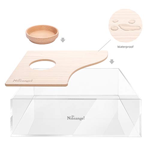 Niteangel Animal Sand-Bath Box: - Acrylic Critter's Sand Bath Shower Room & Digging Sand Container for Hamsters Mice Lemming Gerbils or Other Small Pets (Rectangle, Burlywood) | Acrylic Viewable Critter Sand Bath Shower Room & Digging Sand Container for H