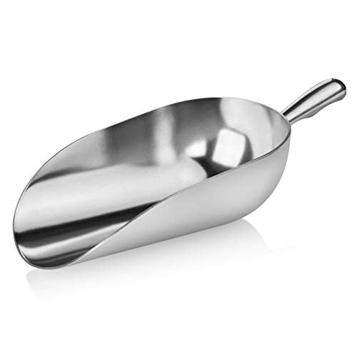 New Star Foodservice 34608 One-Piece Cast Aluminum Round Bottom Bar Ice Flour Utility Scoop, 85-Ounce, Silver (Hand Wash Only) - size: 85-Ounce