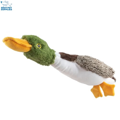 Best Pet Supplies Interactive Squeaky Dog Chew Toy, Ideal Dog Toys for Chewers, Small, Medium & Large Dogs, and Fetch Lovers - Mallard Duck (Gray, Gray, Brown), Small - color: Mallard Duck (Gray, Gray, Brown), size: Small