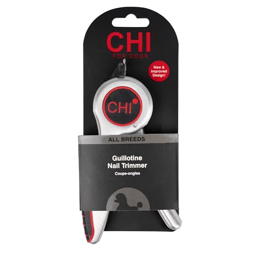 CHI for Pets Guillotine Nail Clipper for Dogs - Stainless Steel Dog Nail Cutter with Safety Guard and Ergonomic Soft Grip Handle - Grooming Tool for All Dog Breeds, Guillotine Nail Clipper, One Size | Stainless steel blade, built-in safety guard, ergonomi