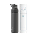 24oz 316L Stainless Steel Insulated Water Bottle | Smooth-flow oval spout, One-hand flip lid, Easy carry handle, Easy to clean, Sweat-proof exterior, Black - color: Black