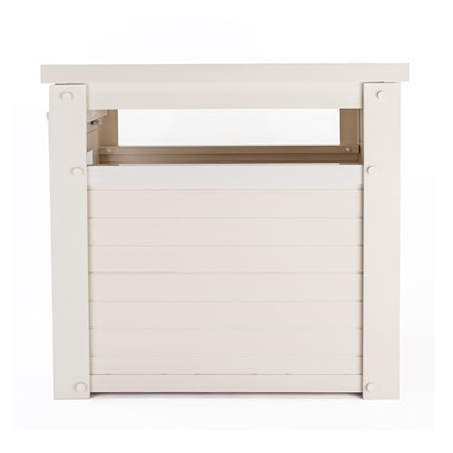 New Age Pet ECOFLEX Litter Loo Standard & Jumbo Sizes, 4 Colors, Moisture and Odor Resistant Enclosure & End Table, No‑Tools Assembly, 10 Year Warranty, Antique White, Standard - color: Antique White, size: Standard