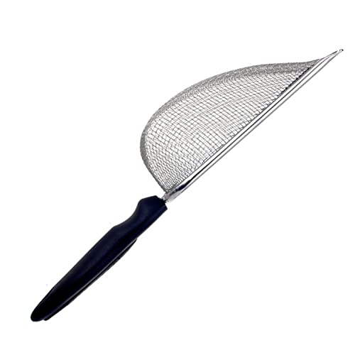 Small Mesh Stainless Steel Cat Litter Scoop Fine Mesh Metal Reptile Litter Cleaner Scooper Non-Stick Coated Metal Litter Scoop Fine Sand Litter Scooper (Hole:2mm/Fine Sand Scooper)