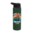 Funny Degu Stainless Steel Insulated Water Bottle - color: Dark Green