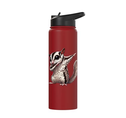 Sugar Glider, Dabbing | Kids, Girls, Boys | Sugar Glider Stainless Steel Insulated Water Bottle - color: Red