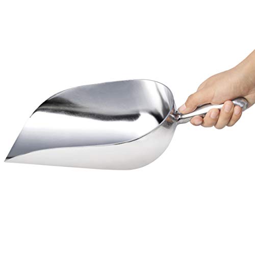 New Star Foodservice 34608 One-Piece Cast Aluminum Round Bottom Bar Ice Flour Utility Scoop, 85-Ounce, Silver (Hand Wash Only) - size: 85-Ounce