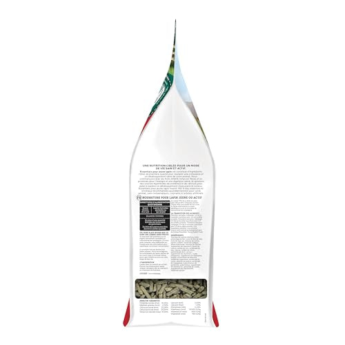 Oxbow Essentials Young Rabbit Food, High-Fiber Rabbit Pellets, USA, 10 lb | Bunny Food for Young Rabbits, Made with High Fiber Oxbow Hay, Vitamins & Minerals, Uniform, Prevents Selective Feeding - size: 10 Pound (Pack of 1)