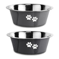 Stainless Steel Dog Bowls, Nonslip Rubber Bottom No Spill Proof Skid Metal Insulated Dog Bowls for Large Medium Small Breed Dogs (Grey, 8.5 Cups/71 OZ) - color: Grey, size: 8.5 Cups/71 OZ