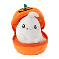 Plushland Halloween Zip-Up Pumpkin Stuffed Animal Plush Toys,Hideaway Spooky Black Cat Bat Ghost Plush Halloween Toy for Festive Decorations & Fun Surprises 6 Inches (Ghost) - style: Ghost