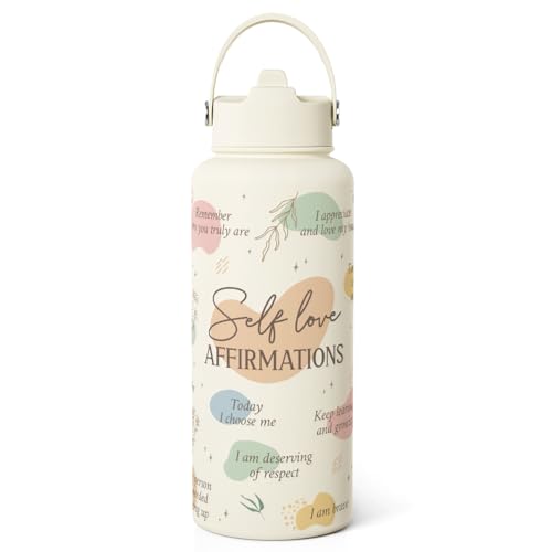 Inspiration Gifts for Women Girls, Inspiration Water Bottle 32oz Stainless Steel with Lid, Insulated Bottles Gift Idea for Birthday Christmas - color: Inspiration 1