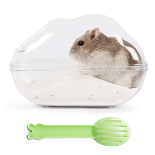 Hamster Small Animal Sand Bath Box Bathtub Critter's Bathroom with Scoop Accessories for Mice Hedgehog Lemming Gerbils or Other Small Pets - size: Medium