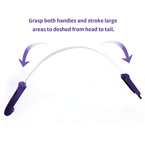 BOTH WINNERS Dual-Sided Shedding Blade with Stainless Steel Blade De-Shedding Tool for All Dog Coat Types- Soft Touch Grip (PURPLE) - color: Purple