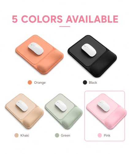 Ergonomic Mouse Pad with Wrist Rest, Gel Mousepad with Soft Wrist Support, Non-Slip PU Base, Smooth Surface Mouse Pad for Wrist Pain Relief, Computer Laptop Office Home & Gaming (Pink) - color: Pink