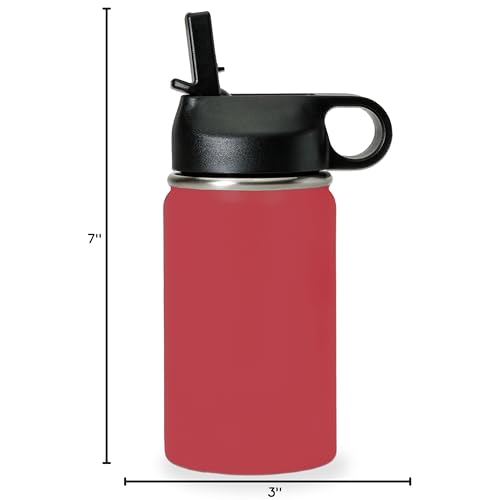 LaserGram Personalized 12oz Water Bottle, Rat (Maroon) | Engraved Gift, Vacuum Insulated Stainless Steel, Flip-Top Straw Lid, Laser Engraved With Your Name - color: Maroon, size: 12 Ounces