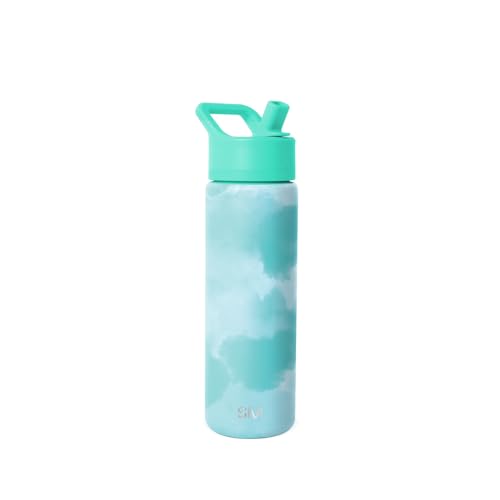 Simple Modern Insulated Water Bottle with Straw | 22oz | Tie Dye | Summit Stainless Steel Water Bottles, Metal Cup | Leak Proof for School, Gym, Travel, Sports | Ocean Tide - color: Pattern: Ocean Tide, style: 22oz