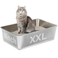 Stainless Steel Litter Box,XXL Metal Cat Litter Box for Big Cats 8IN Deep, Cat LitterBox High Sided Pet Toilet Easy to Clean,Cats Litter Pan for Adult Cats,Non Stick, No Smell | 8IN Deep, Cat LitterBox High Sided Pet Toilet,Easy to Clean,Cats Litter Pan f