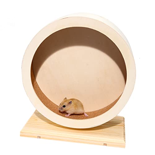 antiai Hamster Wooden Silent Wheel, Small Animal Exercise Wheel Accessories, Quiet Spinner Hamster Running Wheels Toys for Hamsters,Guinea Pig, Gerbils, Mice and Other Small Pets,8.2' Medium Size - size: M