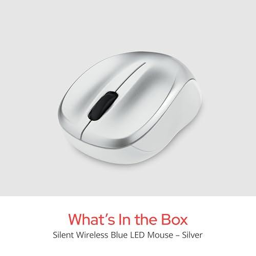 Verbatim 2.4G Wireless LED Silent Mouse - Noiseless and Silent Click Computer Mouse with Nano Receiver for Mac and PC - Silver - style: Silver Mouse