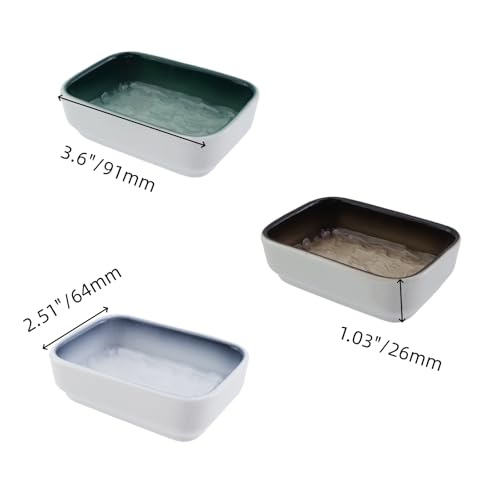 Ceramic Feeding Bowls for Small Animals, Blue + Green + Brown | Ceramic, Not Easily Tipped Over Design, Suitable for Hamsters, Guinea Pigs, Hedgehogs, Flying Squirrels, Mice, Chipmunks