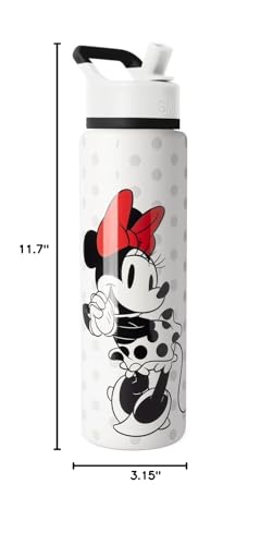 Simple Modern Disney Minnie Mouse Water Bottle with Straw | 30oz | Summit Stainless Steel Water Bottles, Insulated Metal Cup | Leak Proof for School, Gym, Travel, Sports | Minnie Mouse Love - color: -Disney: Minnie Mouse Love, style: 30oz Water Bottle