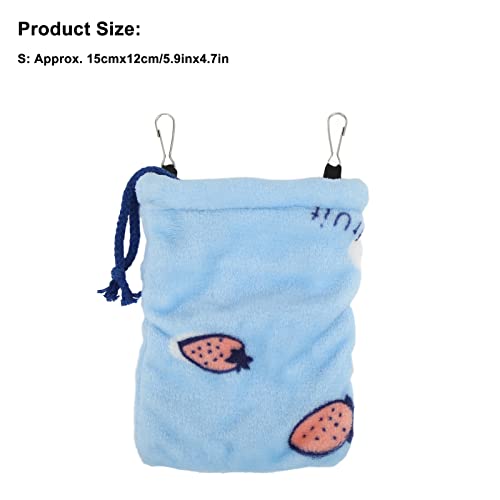 Pssopp Small Pet Hanging Sleeping Bag - Flannel Warm Hamster Hideout Pouch with Drawstring and Hook, Portable Cozy Nest Bed for Sugar Glider, Rat, and Guinea Pig Cage
