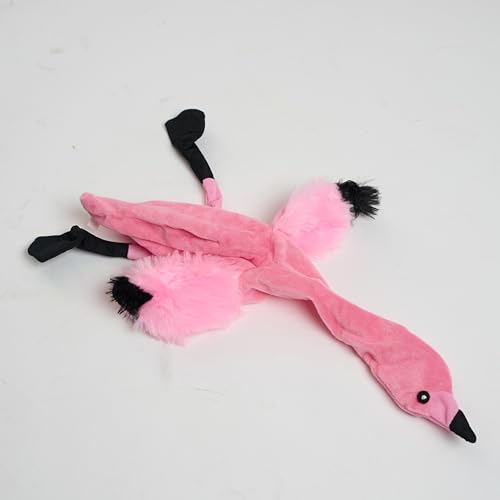 SPOT Skinneeez Flamingo 19 Inch Stuffing-Free Plush Dog Toy with Dual Squeakers – Long Interactive Chew Toy for Medium and Large Dogs – Mess-Free Play for Light & Moderate Chewers - style: Flamingo