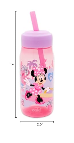 Disney Minnie Mouse Water Bottle for Girls - Bundle with 16 Oz Minnie Mouse Water Cup with Straw, Stickers, and More Cups for Kids