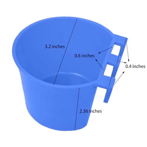 Pack of 40 Cage Cups Birds Feeders Seed Bowl Chicken Feeding Watering Dish Rabbit Water Food Hanging Wire Cages Box 8 oz Coop Cups for Pet Parrot Parakeet Game Fowl Poultry Pigeon - color: Blue 40 packs 8oz