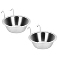 Fri4Free 2PCS 20oz Stainless Steel Hanging Kennel Water Bowls | Easy to Use, No Spill, Fits Small Crate Kennel Cage Catio, For Dogs Puppies Cats Small Pet, Food & Water Feeding Holder - size: 20oz