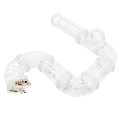 Tfwadmx Hamster Tube Toy DIY Assorted Small Cage Toys Pipe Tunnel Excercise for Rat Mouse Dwarf and Other Small Animals-White
