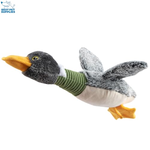 Best Pet Supplies Interactive Squeaky Dog Chew Toy, Ideal Dog Toys for Chewers, Small, Medium & Large Dogs, and Fetch Lovers - Mallard Duck (Gray, Gray, Brown), Small - color: Mallard Duck (Gray, Gray, Brown), size: Small
