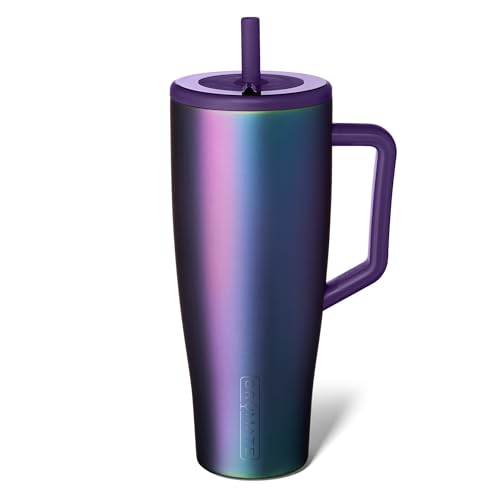 BrüMate Era 40 oz Tumbler with Handle and Straw | 100% Leakproof Insulated Water Bottle Tumbler with Lid and Flexible SoftSip Straw | Made of Stainless Steel | Cup Holder Friendly | 40oz (Dark Aura) - color: Dark Aura, size: 40oz