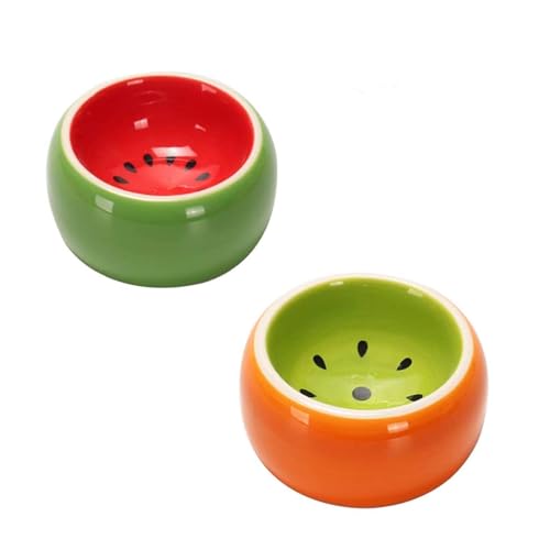 Hamiledyi 2PCS Hamster Bowl Ceramic Food Water Feeding Dish for Dwarf Syrian Hamsters Gerbils Rats Mice Sugar Glider