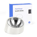 Tilted Dog Bowl Non-Slip & Non-Spill Pet Feeder with Elevated Detachable Melamine Stand, Easy to Get Food Dog Dish, L/300ml White - color: White, size: Large(300ml)