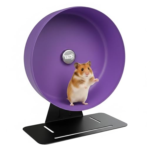 11.8" Aluminum Alloy Silent Hamster Exercise Wheel | Noiseless Running Wheel for Syrian Hamsters, Fancy Rat, Hedgehogs and Small Pets (Base-Black) - color: Purple