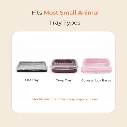 50 Disposable Cage Tray Liner Bags for Small Animals & Birds | Pull-Over Tray Fit | Durable Mess Hold | Quick Disposal | Less Cleaning Burden | Small Pet & Bird Cages - size: L(47.2 x 47.2'')